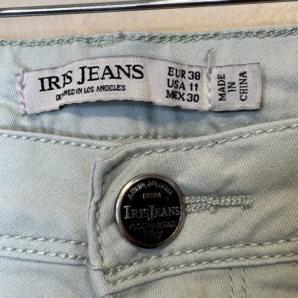 Iris Jeans | Sage Pastel Green Low-Mid Rise Pants Summer Skinny Jeans - Picture 8 of 12